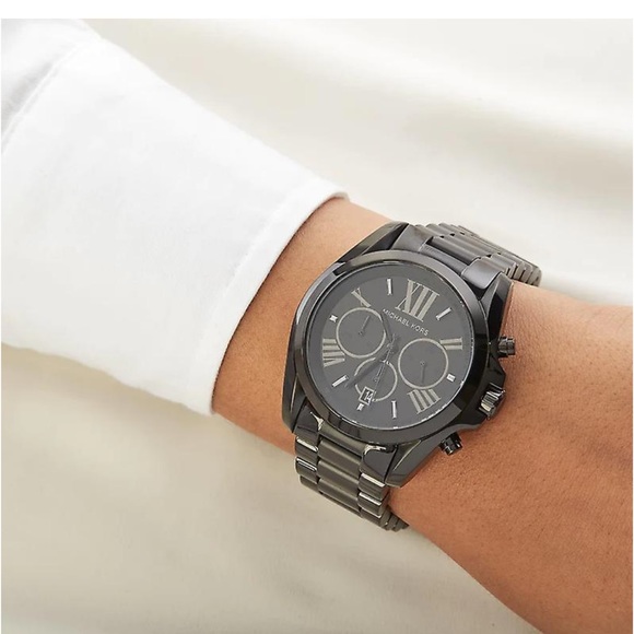 Michael Kors Bradshaw Chronograph Black Dial Black Ion-Plated Unisex Watch - Picture 2 of 10